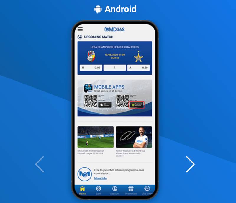 Cách Tải App CMD368 Để Cá Cược Thể Thao 3 Hướng dẫn tải app CMD368 chi tiết cho Android