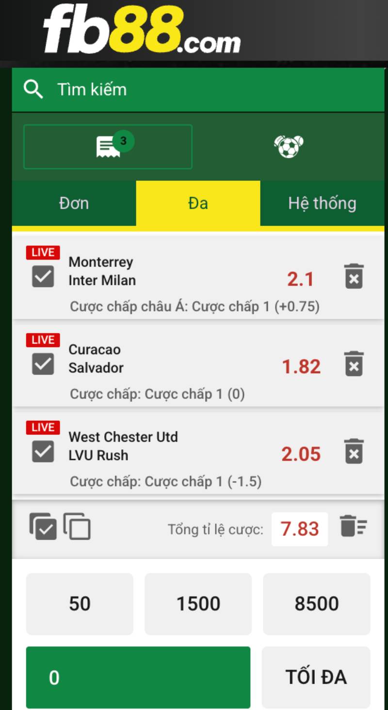 Tỷ lệ cược xiên và kèo đặc biệt